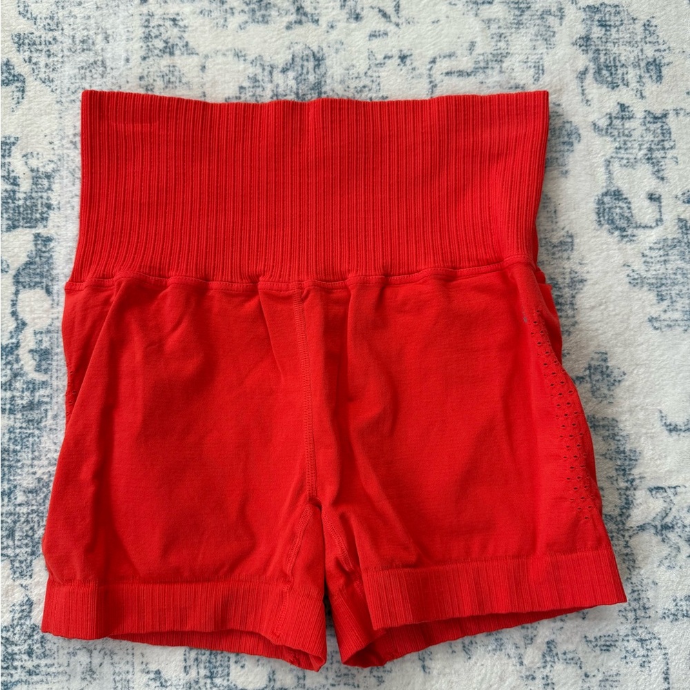 Free People Red Biker Shorts